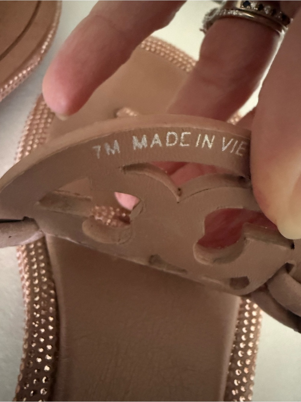 Tory Burch Blush Crystal Miller Thong Sandals - Picture 3 of 3